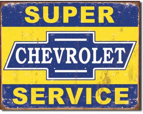 Enseigne Chevrolet en métal / Super Service